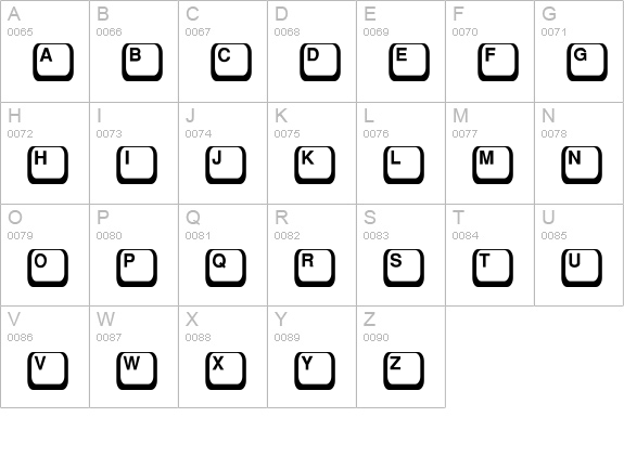 Key-Top uppercase A-Z preview
