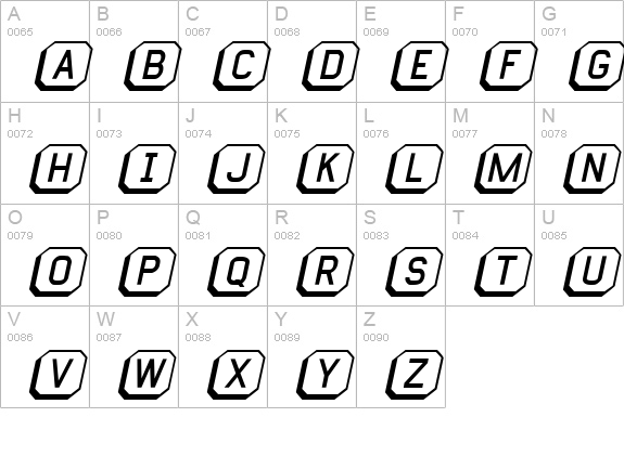 Keyboard Italic uppercase A-Z preview