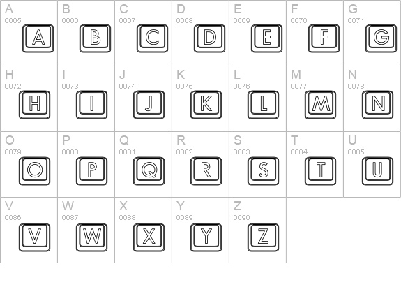 Keyboard KeysHo Hollow uppercase A-Z preview