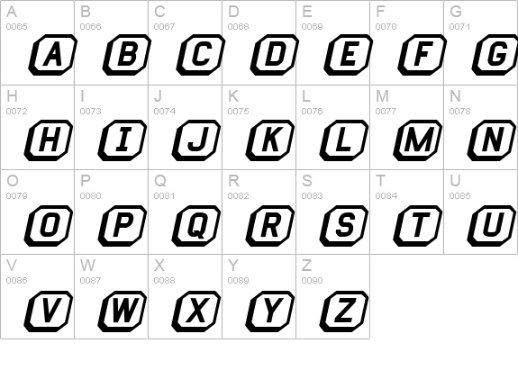 KeyboardUltraBoldItalic uppercase A-Z preview
