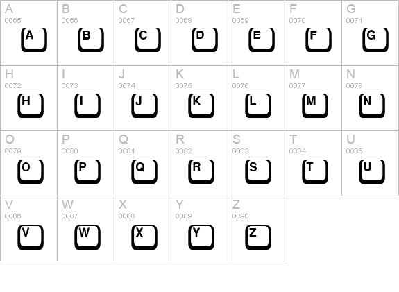 KeyCaps Normal uppercase A-Z preview