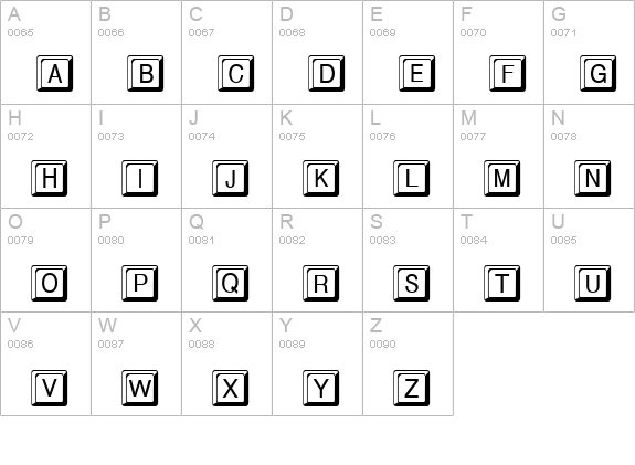 Keycaps Regular uppercase A-Z preview