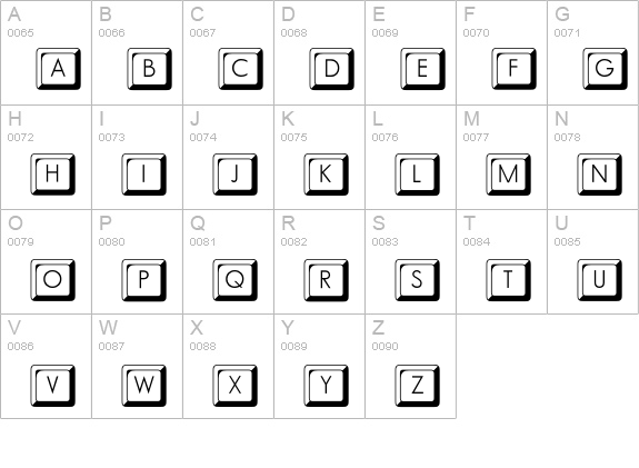 KeyCapsFLF uppercase A-Z preview