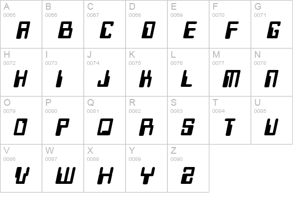 Keys Heavy Italic uppercase A-Z preview