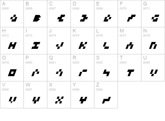 Keystone Italic uppercase A-Z preview