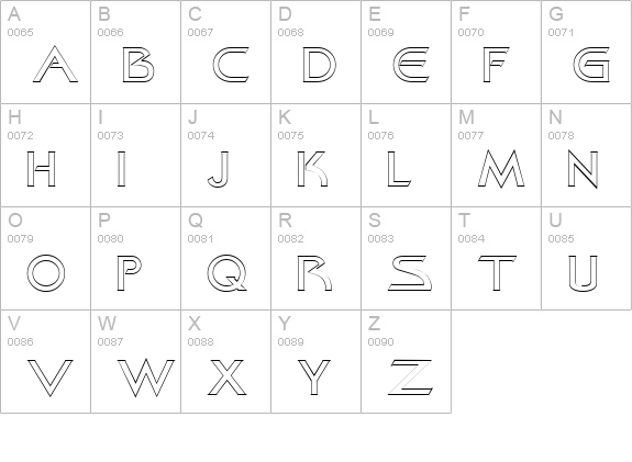 Khan Outline uppercase A-Z preview