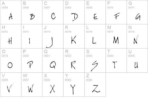 KianasHand uppercase A-Z preview