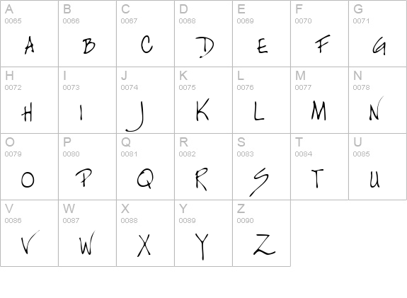 KianasHand Regular uppercase A-Z preview