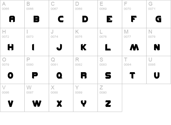 Kickflip BRK uppercase A-Z preview