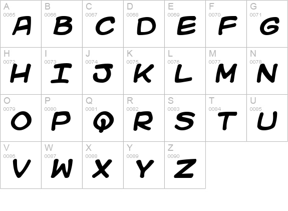 Kid Kosmic Bold uppercase A-Z preview