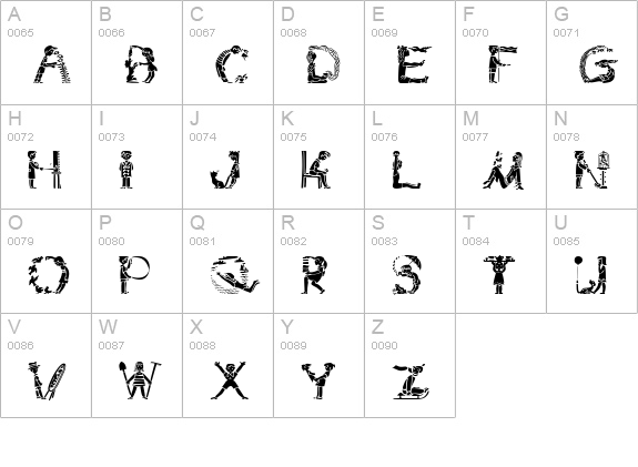 KiddoTR uppercase A-Z preview