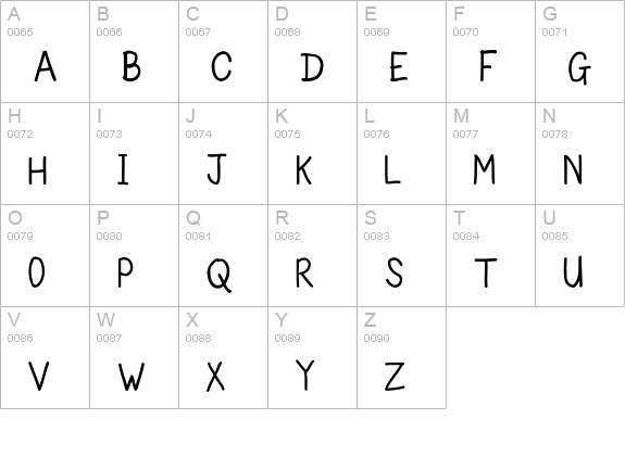 Kids Scrawl uppercase A-Z preview