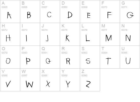 Kidstuff uppercase A-Z preview