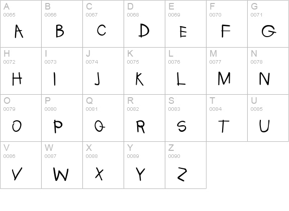 Kidstuff Bold uppercase A-Z preview