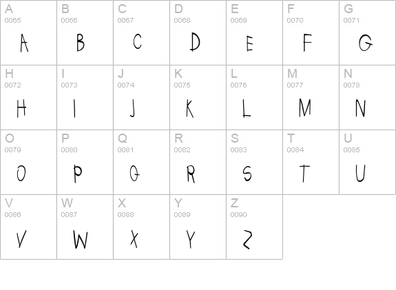KidstuffCondensed uppercase A-Z preview