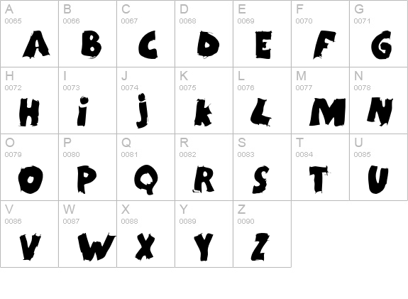 Kidy-CapsBlack uppercase A-Z preview
