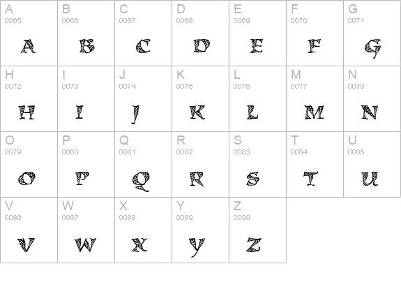 Kigali Std Zig Zag uppercase A-Z preview