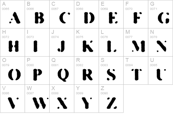 KILL THE HIPPIES uppercase A-Z preview