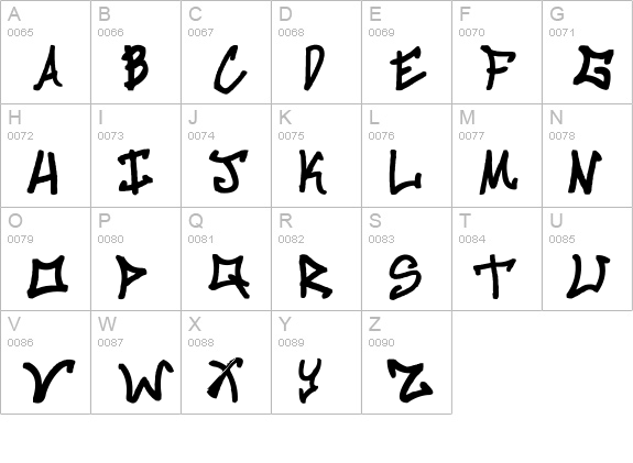 Killanea uppercase A-Z preview