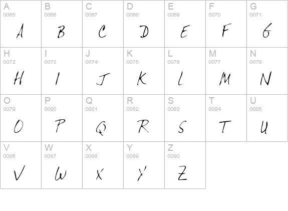 KimballsHand Regular uppercase A-Z preview