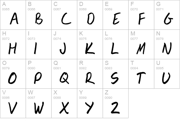 Kindy uppercase A-Z preview