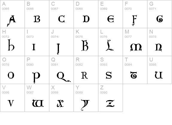 King Arthur uppercase A-Z preview