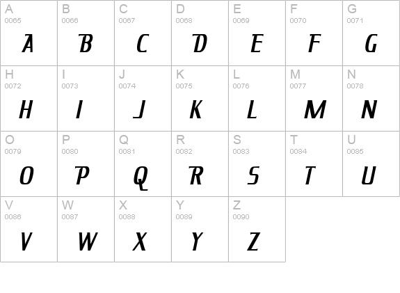 King Richard uppercase A-Z preview