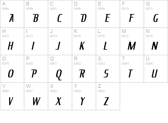 King Richard Italic uppercase A-Z preview