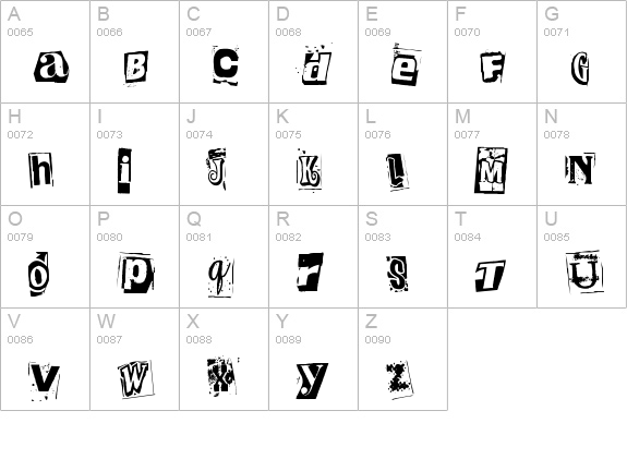 Kingthings Extortion  uppercase A-Z preview