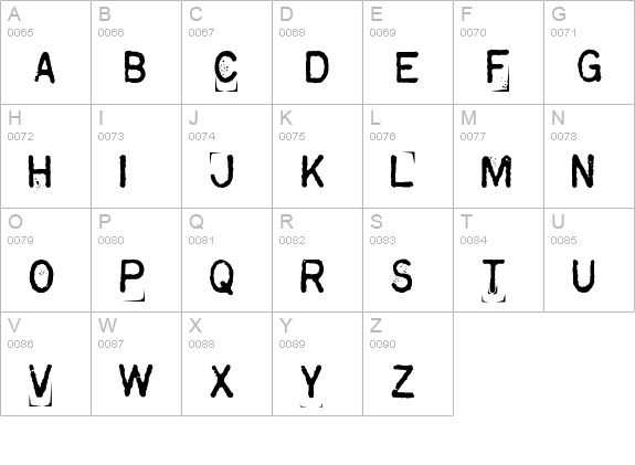 Kingthings Printingkit uppercase A-Z preview