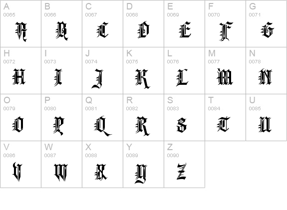 Kingthings Spikeless uppercase A-Z preview