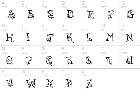 Kingthings Whizzbang uppercase A-Z preview