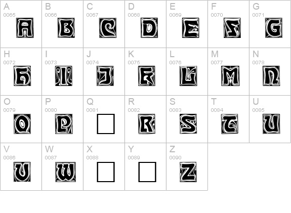 KinigKap uppercase A-Z preview