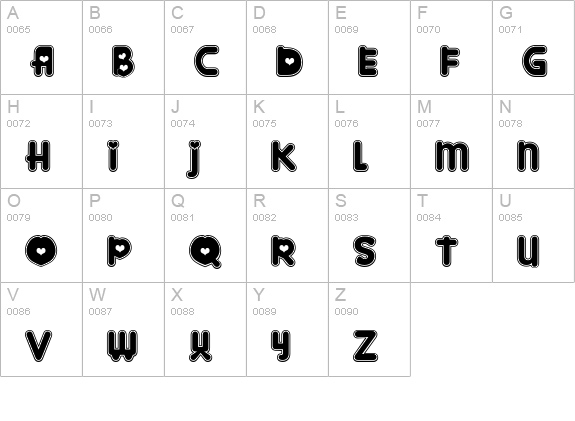 Kinkie uppercase A-Z preview