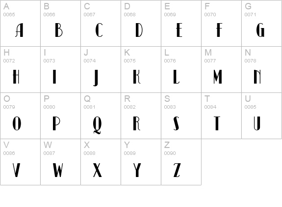 Kismet NF uppercase A-Z preview