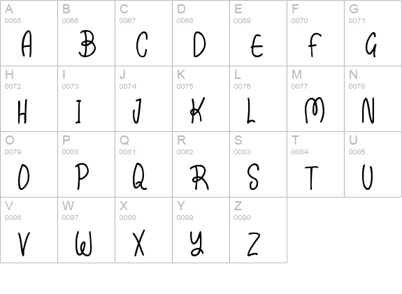 Kissy
 uppercase A-Z preview