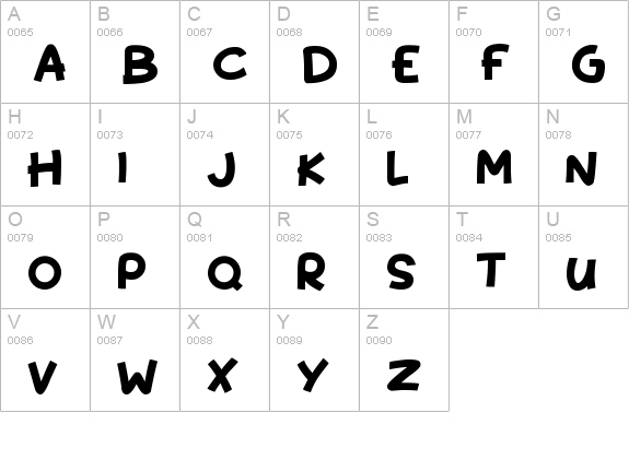 Kissy Hugs uppercase A-Z preview