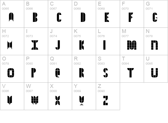 Kitchen Tiles uppercase A-Z preview