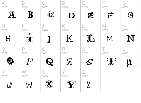 KitschLiebe uppercase A-Z preview