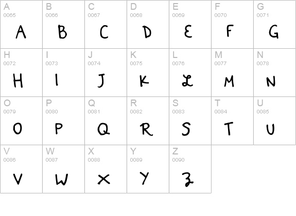 Kittyspoon uppercase A-Z preview