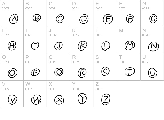 Klammeraffen-Italic uppercase A-Z preview