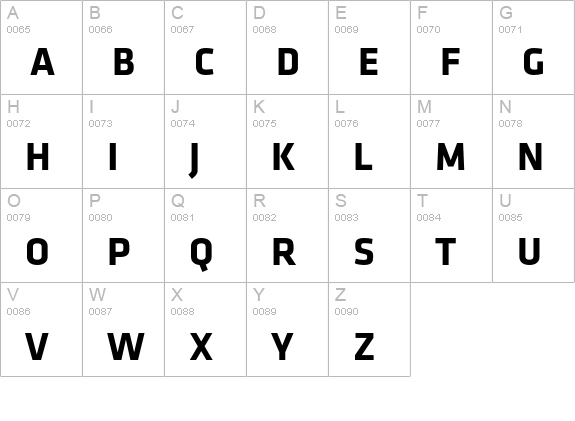KlavikaBoldCaps-SCTF uppercase A-Z preview