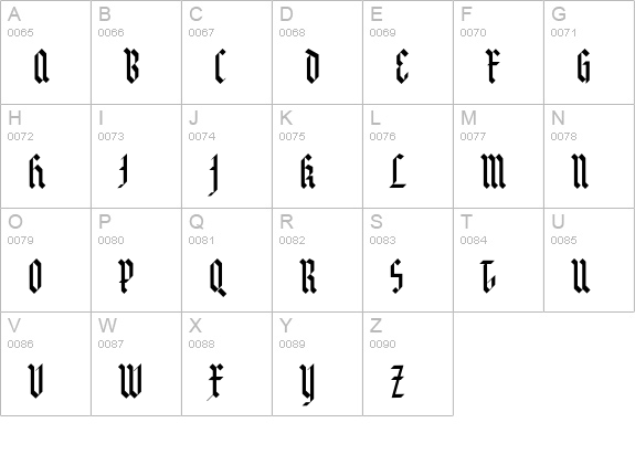Kleinn uppercase A-Z preview