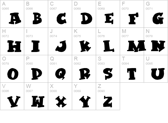 Kleptomaniac uppercase A-Z preview