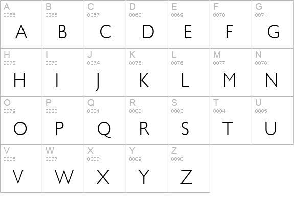 Klill-LightTallX uppercase A-Z preview