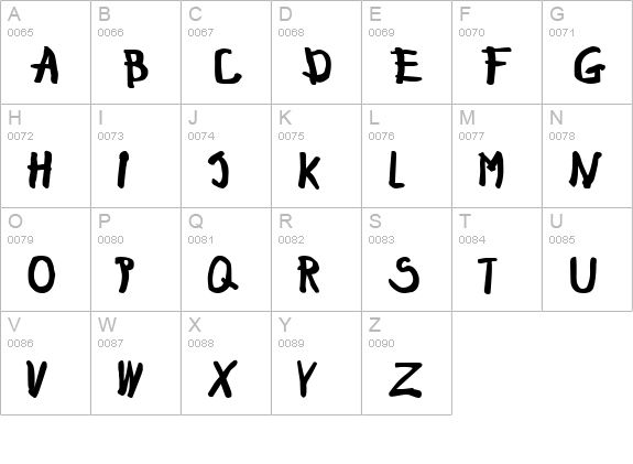 Klimbim uppercase A-Z preview