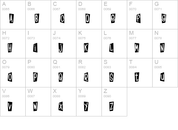 KlinkOMite uppercase A-Z preview