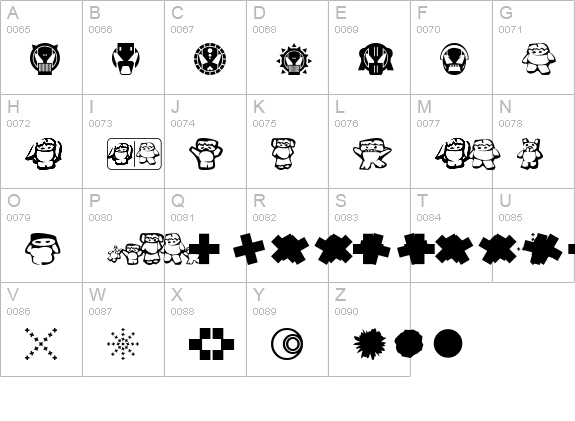 klozzbats uppercase A-Z preview