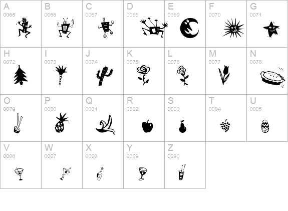 KlunderScript-Kreatures uppercase A-Z preview