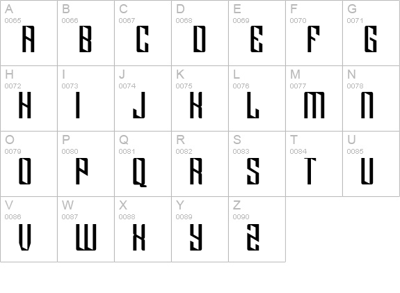 Klytus uppercase A-Z preview